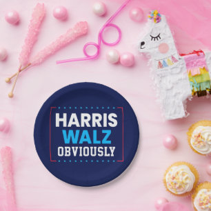 Harris Walz 2024 natuurlijk Papieren Bordje