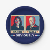 Harris Walz 2024 natuurlijk Papieren Bordje (Voorkant)