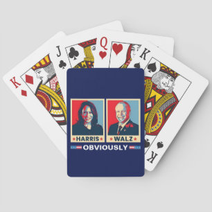 Harris Walz 2024 natuurlijk Pokerkaarten