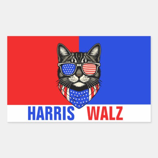 Harris Walz 2024 natuurlijk Rechthoekige Sticker (Voorkant)