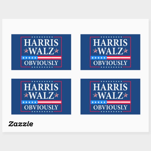 Harris Walz 2024 natuurlijk Rechthoekige Sticker (Vel)