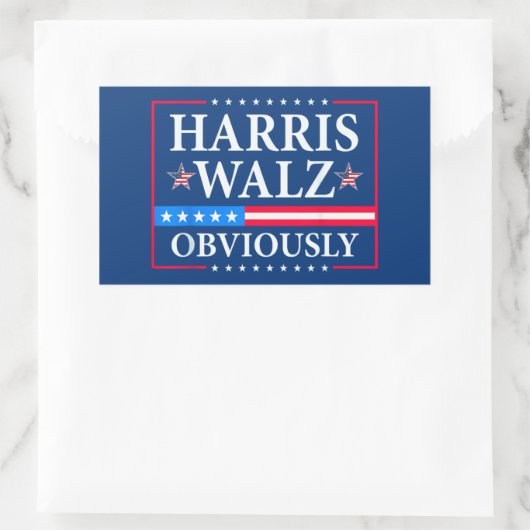 Harris Walz 2024 natuurlijk Rechthoekige Sticker (Tas)