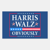 Harris Walz 2024 natuurlijk Rechthoekige Sticker (Voorkant)