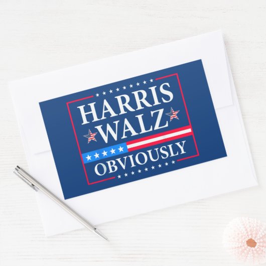 Harris Walz 2024 natuurlijk Rechthoekige Sticker (Envelop)