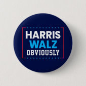Harris Walz 2024 natuurlijk Ronde Button 5,7 Cm (Voorkant)