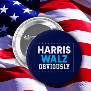 Harris Walz 2024 natuurlijk Ronde Button 5,7 Cm