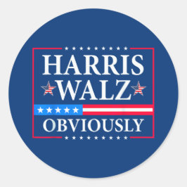 Harris Walz 2024 natuurlijk Ronde Sticker