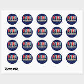 Harris Walz 2024 natuurlijk Ronde Sticker (Vel)