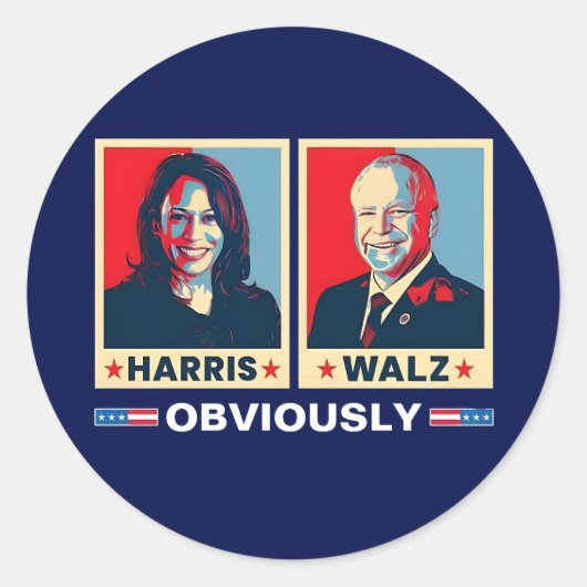 Harris Walz 2024 natuurlijk Ronde Sticker (Voorkant)