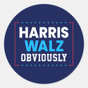 Harris Walz 2024 natuurlijk Ronde Sticker
