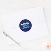 Harris Walz 2024 natuurlijk Ronde Sticker (Envelop)