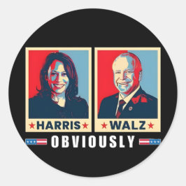 Harris Walz 2024 natuurlijk Ronde Sticker