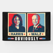 Harris Walz 2024 natuurlijk Spandoek (Horizontaal)
