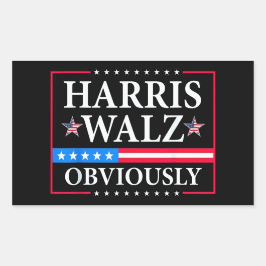 Harris Walz 2024 natuurlijk | Tim Walz Rechthoekige Sticker (Voorkant)