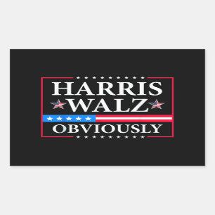 Harris Walz 2024 natuurlijk Tim Walz Rechthoekige Sticker
