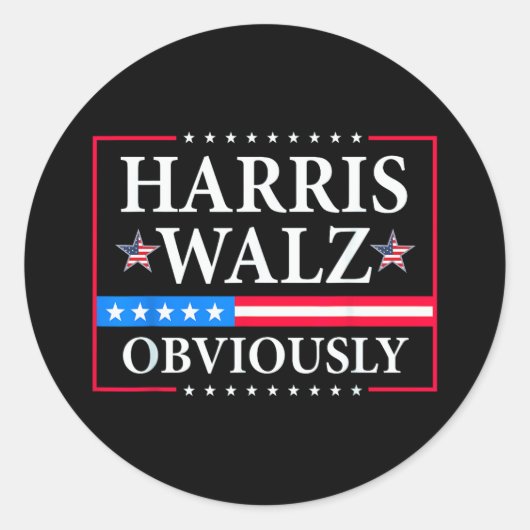 Harris Walz 2024 natuurlijk | Tim Walz Ronde Sticker (Voorkant)