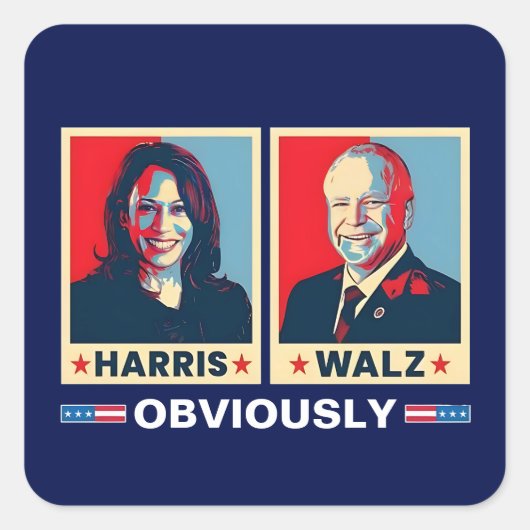 Harris Walz 2024 natuurlijk Vierkante Sticker (Voorkant)