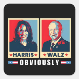 Harris Walz 2024 natuurlijk Vierkante Sticker
