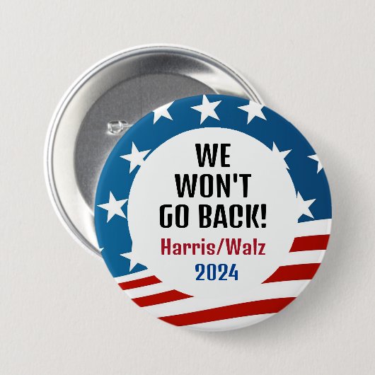 Harris/Walz 2024 Ontwerp Ronde Button 7,6 Cm (Voorkant /achterkant)