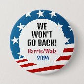 Harris/Walz 2024 Ontwerp Ronde Button 7,6 Cm (Voorkant)