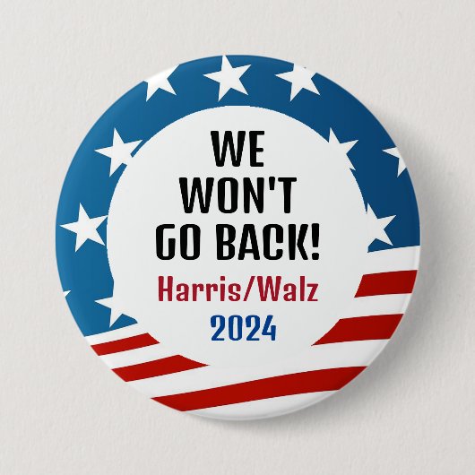 Harris/Walz 2024 Ontwerp Ronde Button 7,6 Cm (Voorkant)