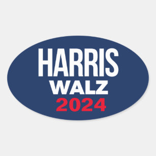 Harris Walz 2024 Ovale Sticker