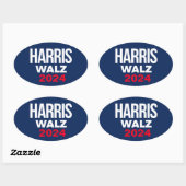 Harris Walz 2024 Ovale Sticker (Vel)