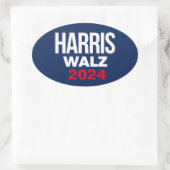 Harris Walz 2024 Ovale Sticker (Tas)