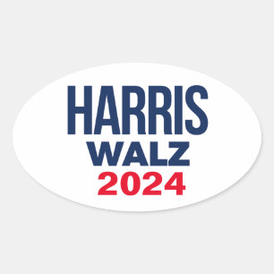 HARRIS WALZ 2024 OVALE STICKER