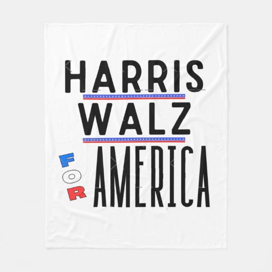 Harris Walz 2024 Pin Fleece Deken (Voorkant)