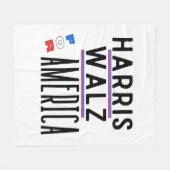 Harris Walz 2024 Pin Fleece Deken (Voorkant (Horizontaal))