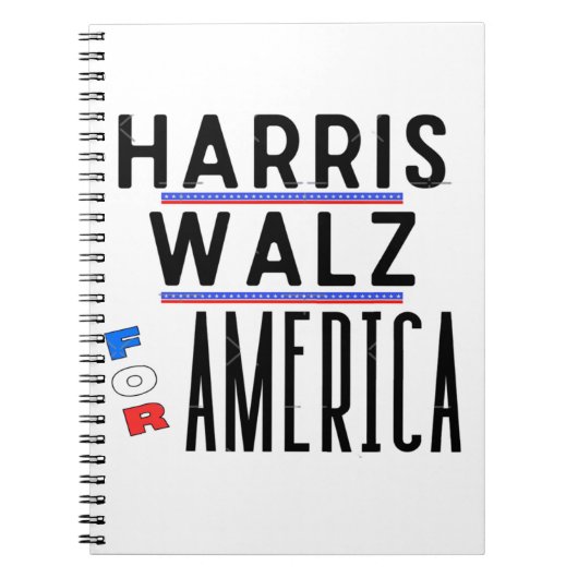 Harris Walz 2024 Pin Notitieboek (Voorkant)