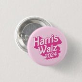 Harris Walz 2024 Pink Ronde Button 3,2 Cm (Voorkant /achterkant)