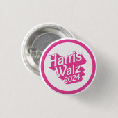 Harris Walz 2024 Pink Ronde Button 3,2 Cm (Voorkant /achterkant)
