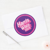 Harris Walz 2024 Pink Ronde Sticker (Envelop)