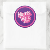 Harris Walz 2024 Pink Ronde Sticker (Tas)