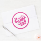 Harris Walz 2024 Pink Ronde Sticker (Envelop)