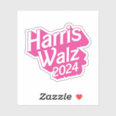 Harris Walz 2024 Pink Sticker (Vel)