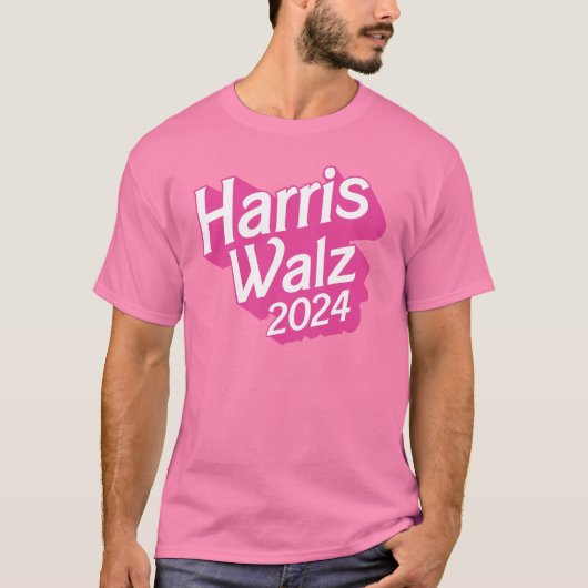 Harris Walz 2024 Pink T-shirt (Voorkant)