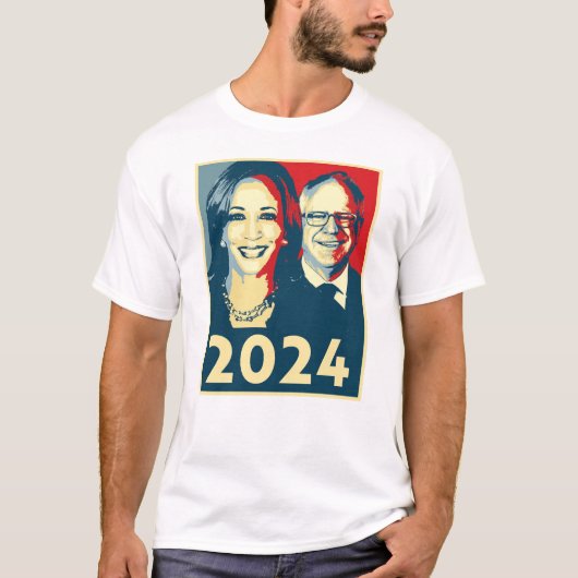Harris Walz 2024 Poster T-shirt (Voorkant)