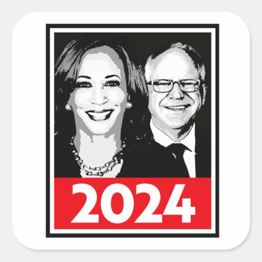 Harris Walz 2024 Poster Vierkante Sticker (Voorkant)