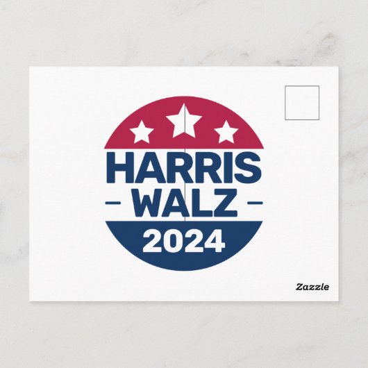 Harris Walz 2024: President Patriottisch Briefkaart (Achterkant)