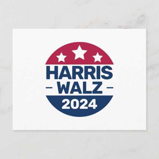 Harris Walz 2024: President Patriottisch Briefkaart (Voorkant)