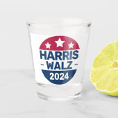 Harris Walz 2024: President Patriottisch Shot Glas (Voorkant)