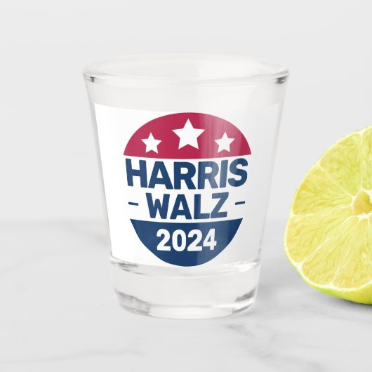 Harris Walz 2024: President Patriottisch Shot Glas (Voorkant)