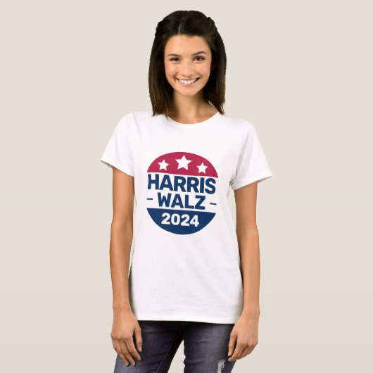 Harris Walz 2024: President Patriottisch T-shirt (Voorkant volledig)