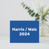 Harris / Walz 2024 Presidentiële campagne Briefkaart (Staand voorkant)
