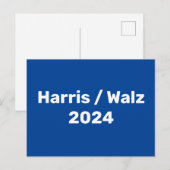 Harris / Walz 2024 Presidentiële campagne Briefkaart (Voorkant / Achterkant)
