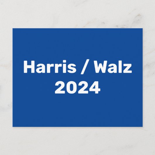 Harris / Walz 2024 Presidentiële campagne Briefkaart (Voorkant)