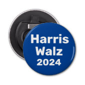 Harris / Walz 2024 Presidentiële campagne Button Flesopener (Voorkant)
